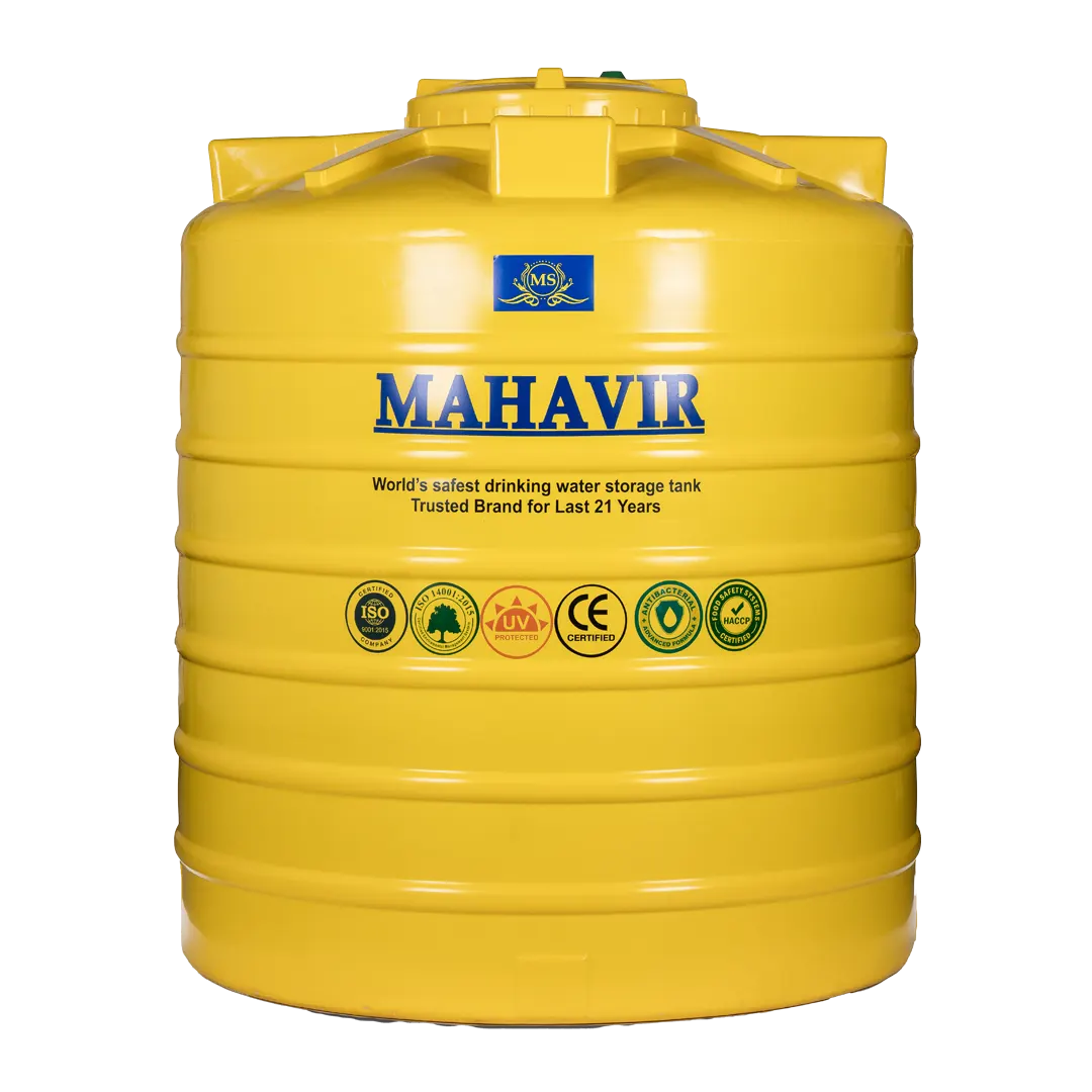 yellow water tank front view